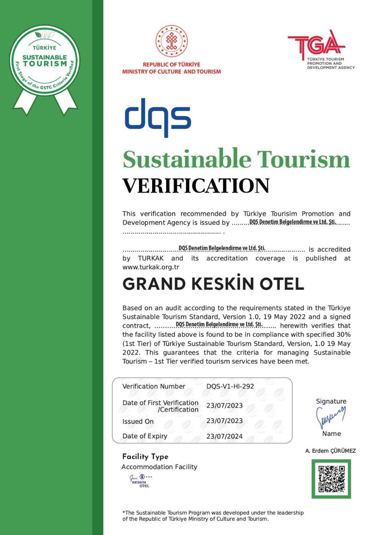 Grand Keskin Otel 代尼兹利 外观 照片